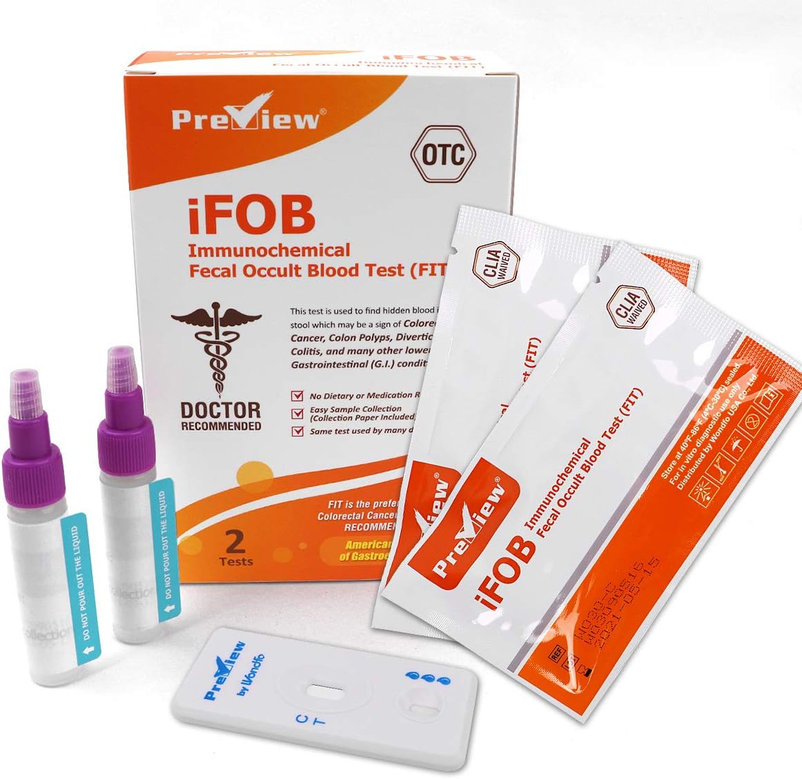 Preview Immuniochemical Fecal Occult Blood Test(FIT) 2 Tests Amazon.co
