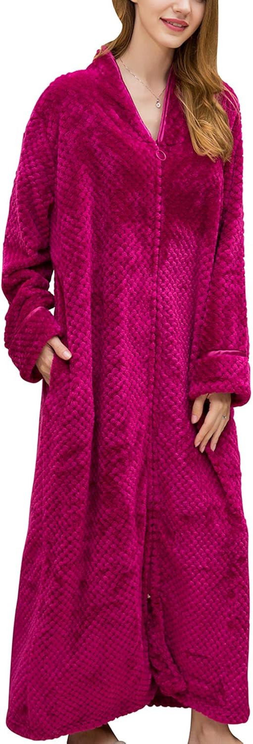 bademantel damen lang fleece