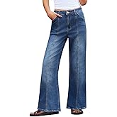 PEIHOT High Waisted Wide Leg Jeans for Women Trendy Stretchy Baggy High Rise Denim Pants Casual