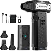 FANEAC Electric Air Duster with 2 Swappable Battey Pack | 150,0000 RPM BLDC 150 mph Air flow, 3-Speed Compressed Air Duster for Dust/Snow Cleaning - 2-yr Warranty