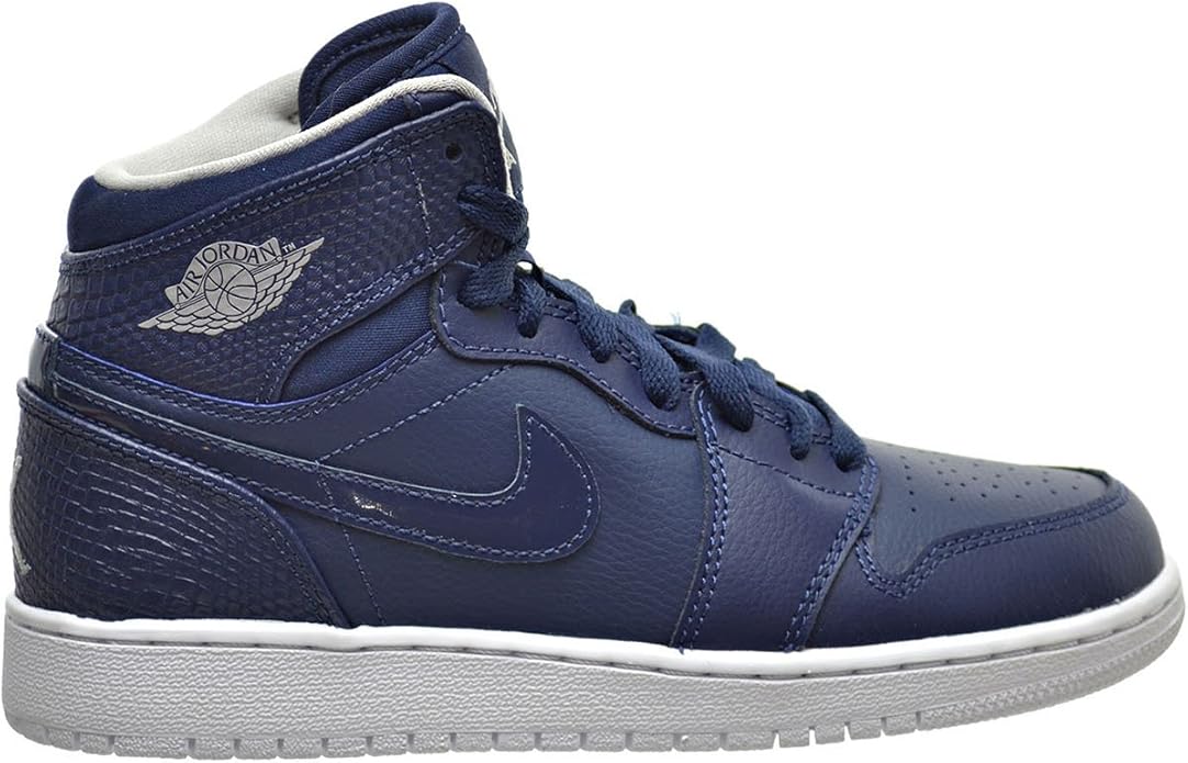 Amazon.com | Air Jordan 1 Retro High BG Big Kid's Shoes Midnight Navy/Brown/White 705300-405 (5. 