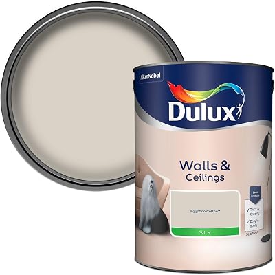 Dulux Walls & Ceilings Silk Emulsion Paint Egyptian Cotton 5L
