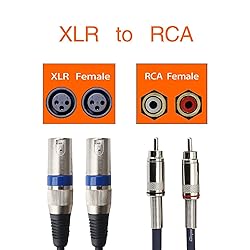 Disino Dual RCA to XLR Male Cable, 2 XLR to 2