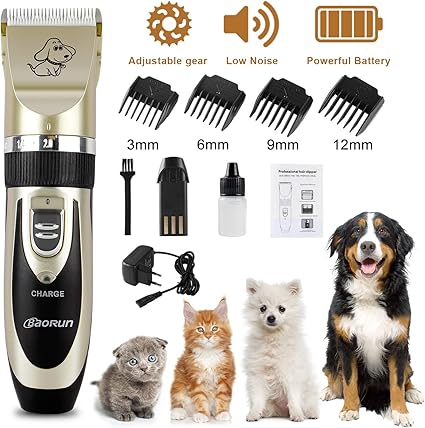Topwill Tondeuse Chien Chat Rasoir électrique Rechargeable Tondeuse Pour Poils De Chien Animaux Tondeuse électrique Avec 4 Peigne De Coiffure