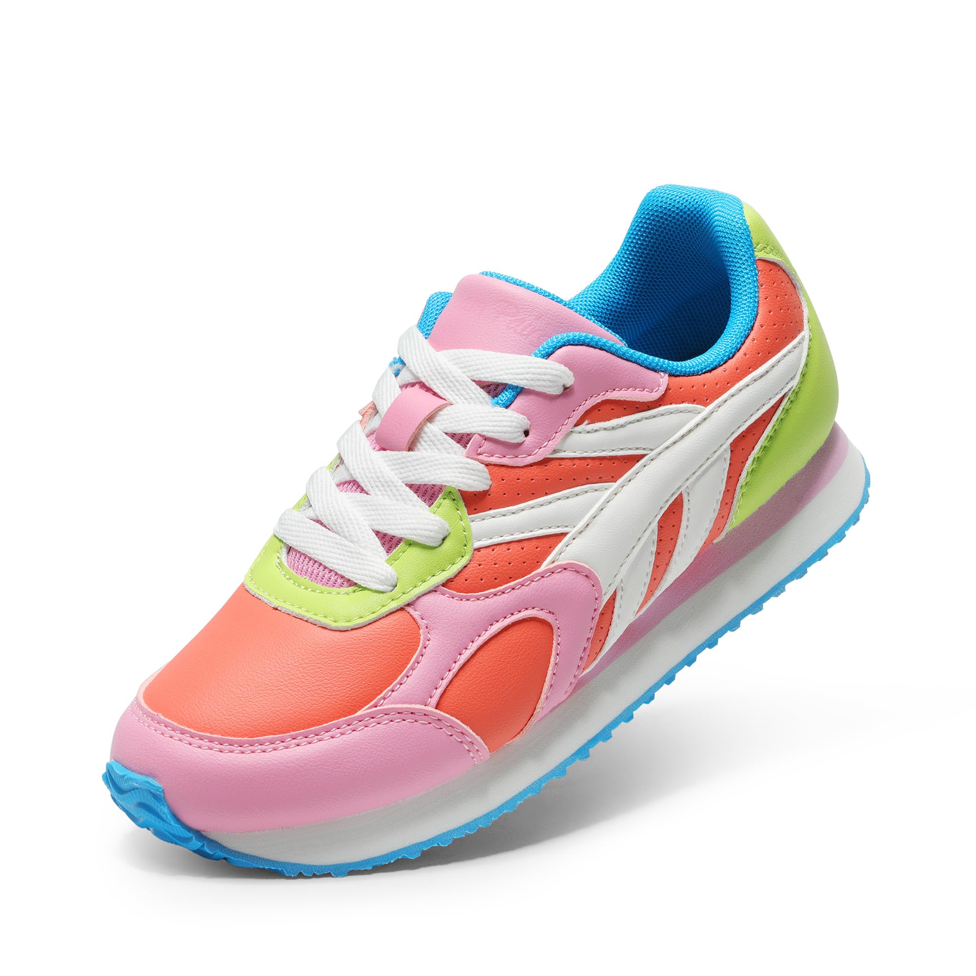 DREAM PAIRS Girls Sneakers Lace-up Tennis Running Casual LilLegends Lightweight Classic Walking Shoes for Little/Big Kid