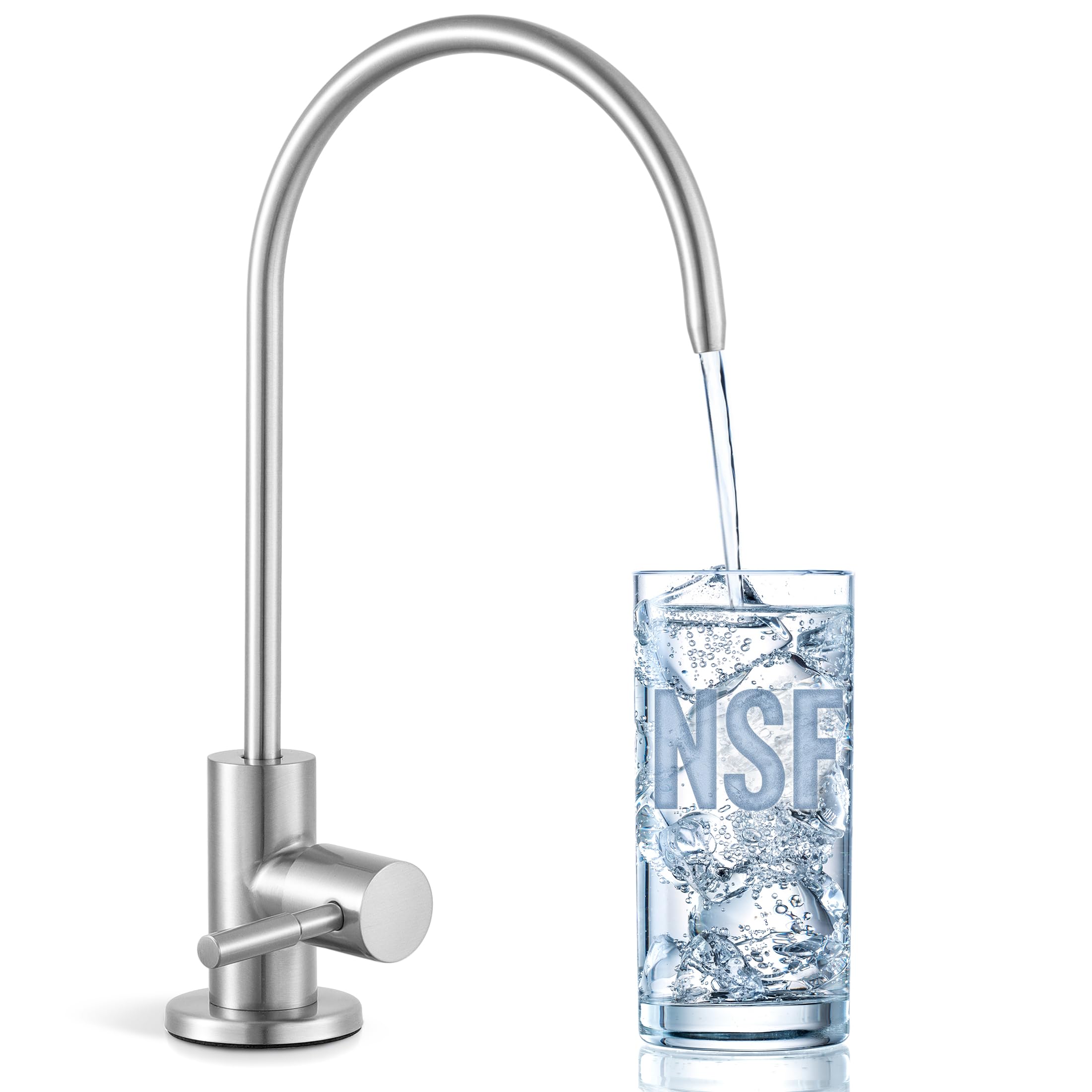 KES Water Filter Tap RO Faucet Non-Air-Gap Drinking Water Tap for Reverse Osmosis Systems Water Filtration System 304 Stainless Steel Brushed Finish, Z504CLF-BS