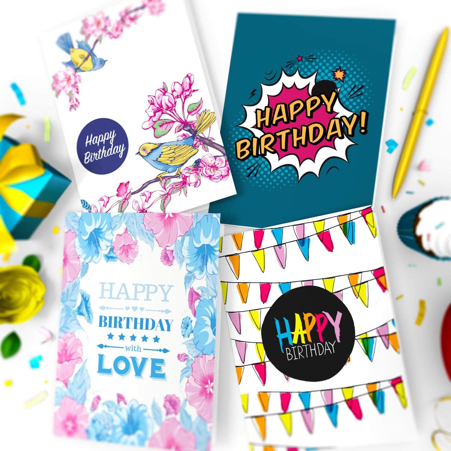 Lot De 16 Cartes Joyeux Anniversaire Vol Grand Format Avec Enveloppes Pour Hommes Et Femmes 1 Par Joy Masters Cartes De Vœux Fournitures De Bureau Zwembaddebeemd Nl