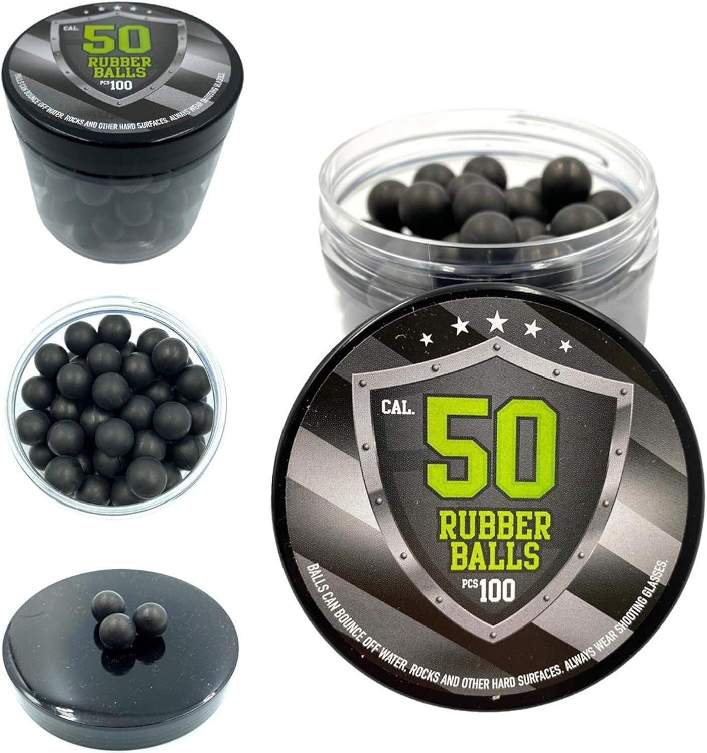 SSR 100x Hard Rubber Balls Paintballs for Training Shooting Home and Self Defense Pistols in 50 Cal.