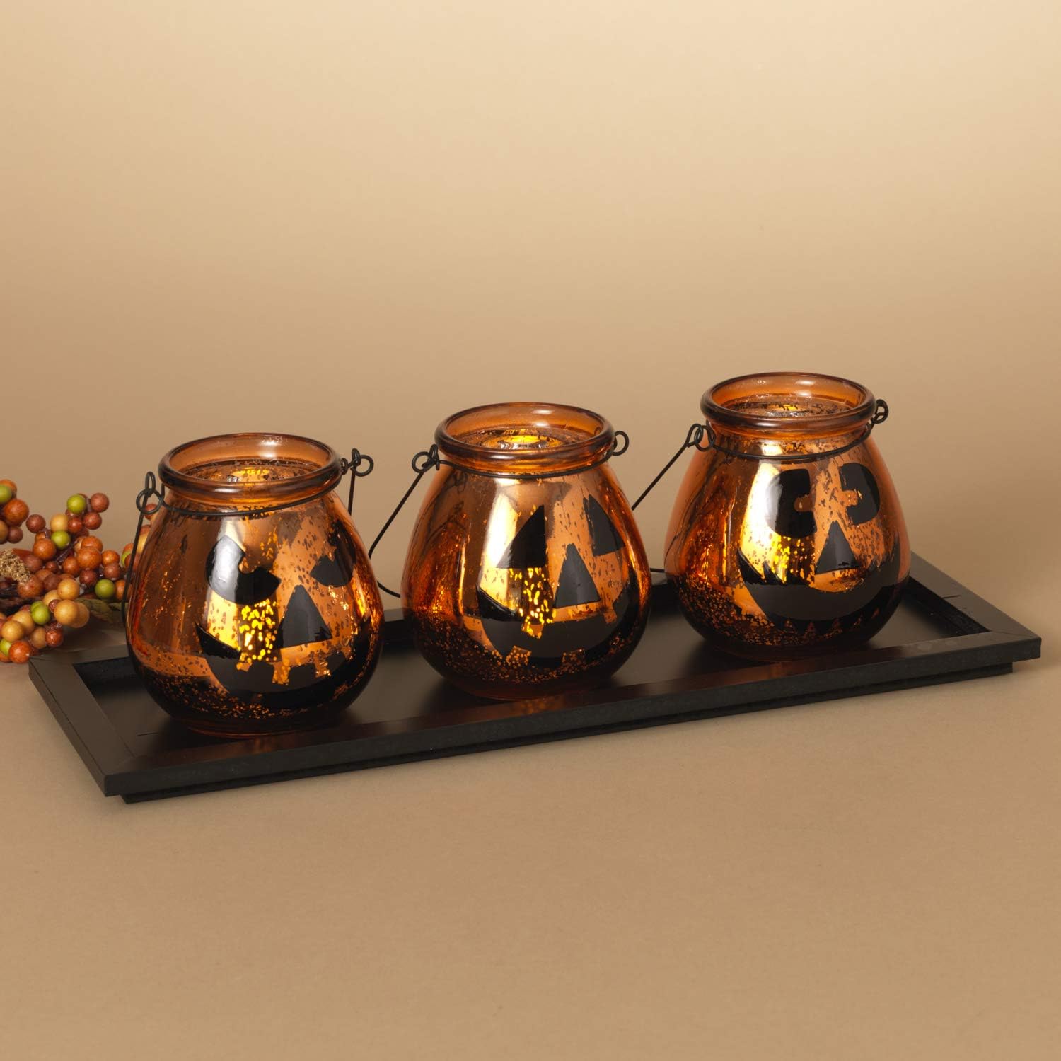 Amazon.com: One Holiday Way Set of 3 Orange Mercury Glass Pumpkin