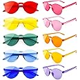 SUNOVELTIES 10/20 Pack Round/Heart Shape/Cat Eye/Rectangle/Star/Fire Rimless Tinted Party Sunglasses Color Glasses
