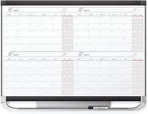 Quartet Dry Erase Calendar Board, Magnetic Whiteboard Planner, 3' x 2', 4 Months, Total Erase Surface, Prestige 2 (4MCP23P2)