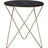 HOMCOM Mesita de Centro Dos Niveles Redonda Estilo Moderno con Patas de