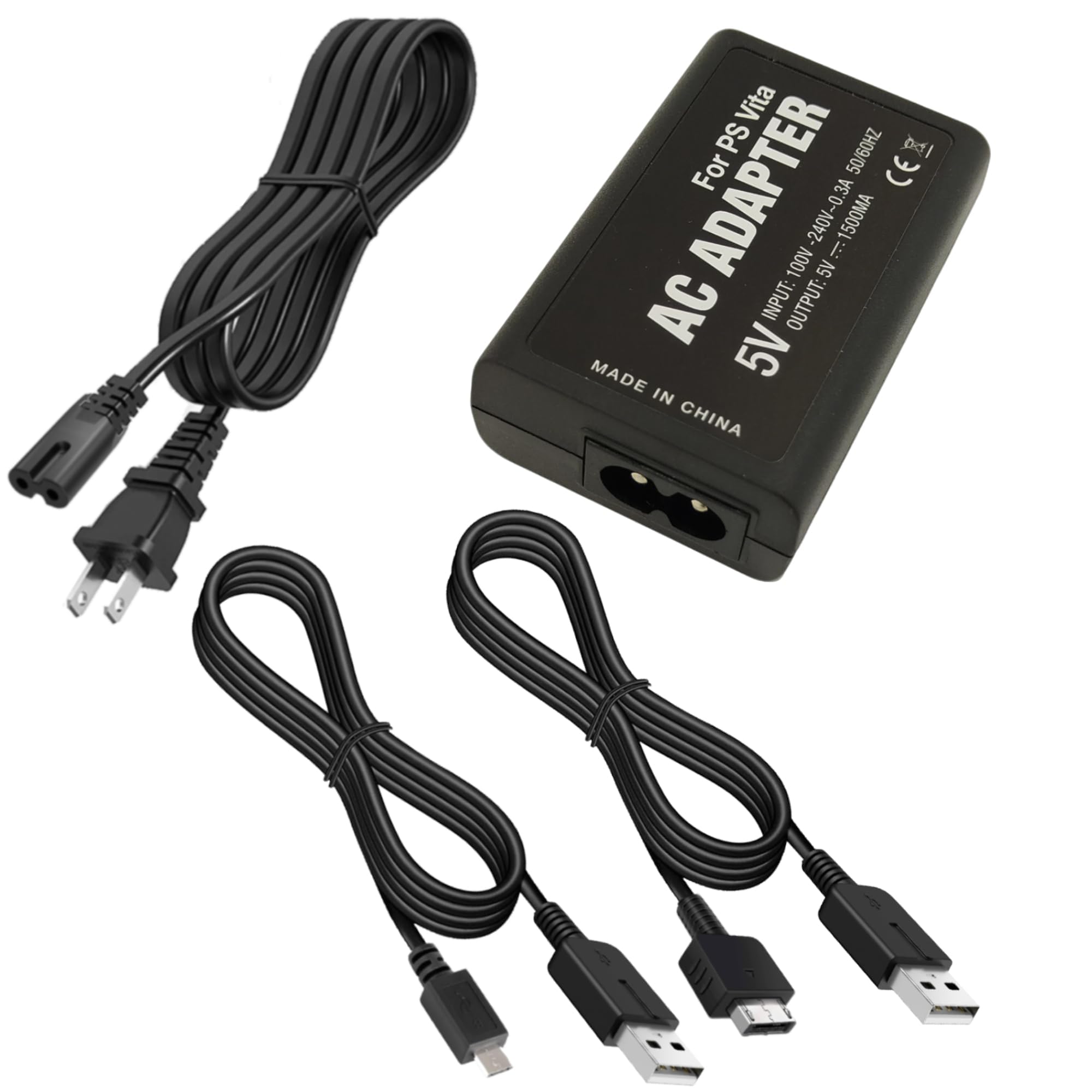 slpreake Charger for PS Vita,Replacement PSV Power Adapter with USB Charging Cable Compatible with PS Vita 1000/2000 Series Console