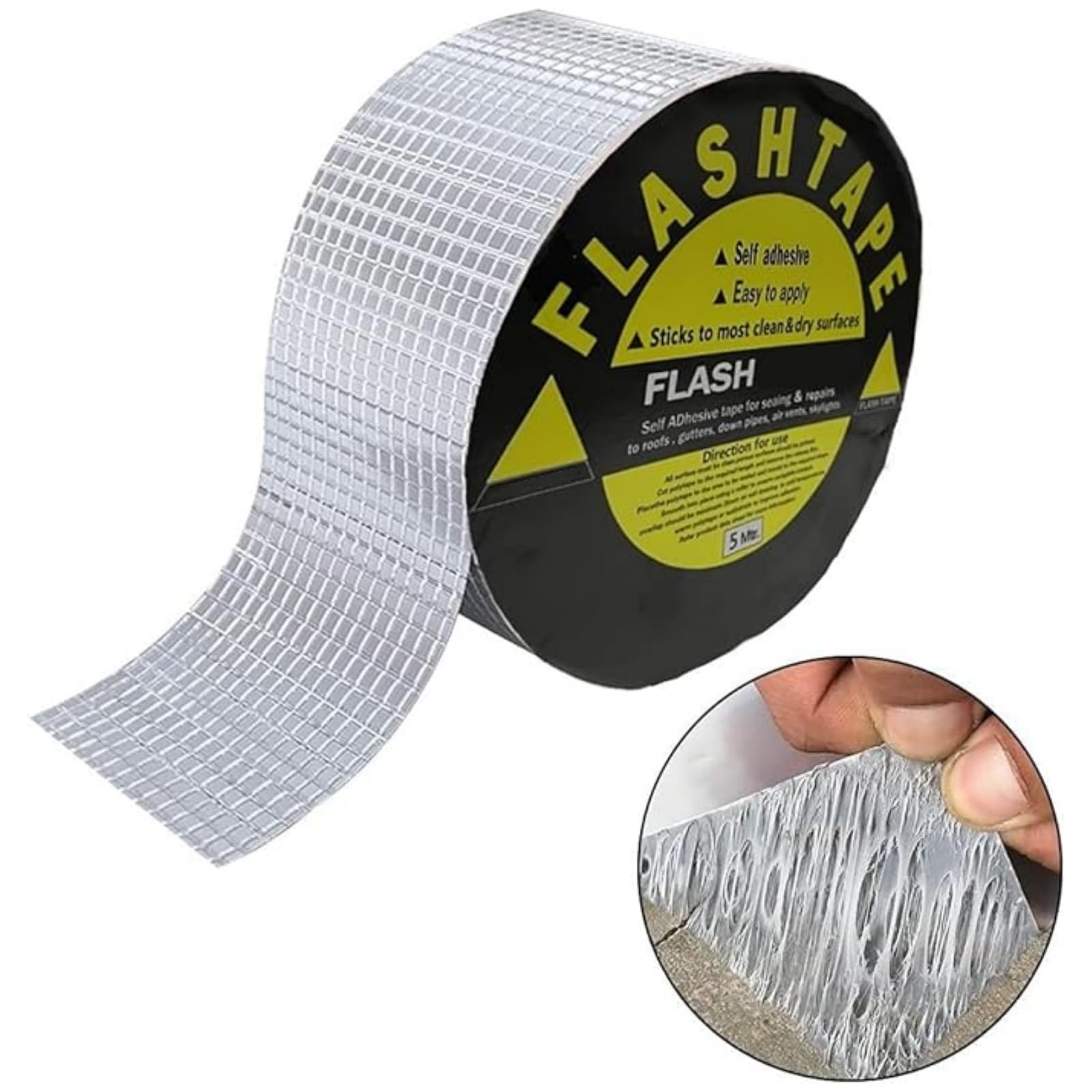 2012 Butyl Tape Waterproof, Butyl Sealant Tape, Roof Repair Tape, Silver Aluminum Tape for Pipe/Metal/RV Awning/Roof Leak/Window Seal/Boat, Outdoor Use, 50mm (W) x 5m (L)