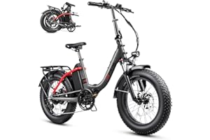 Hipeak 750W Folding Electric Bike for Adults 48V 15Ah Ebike 20" x 4.0" Fat Tire Electric Bike for Adults 25MPH Front Suspension
