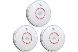 Jemay 10-Year Smoke and Carbon Monoxide Detector, Dual Sensor Smoke CO Alarm with Built-in Battery and Silence Function,AW183-A,3 Packs