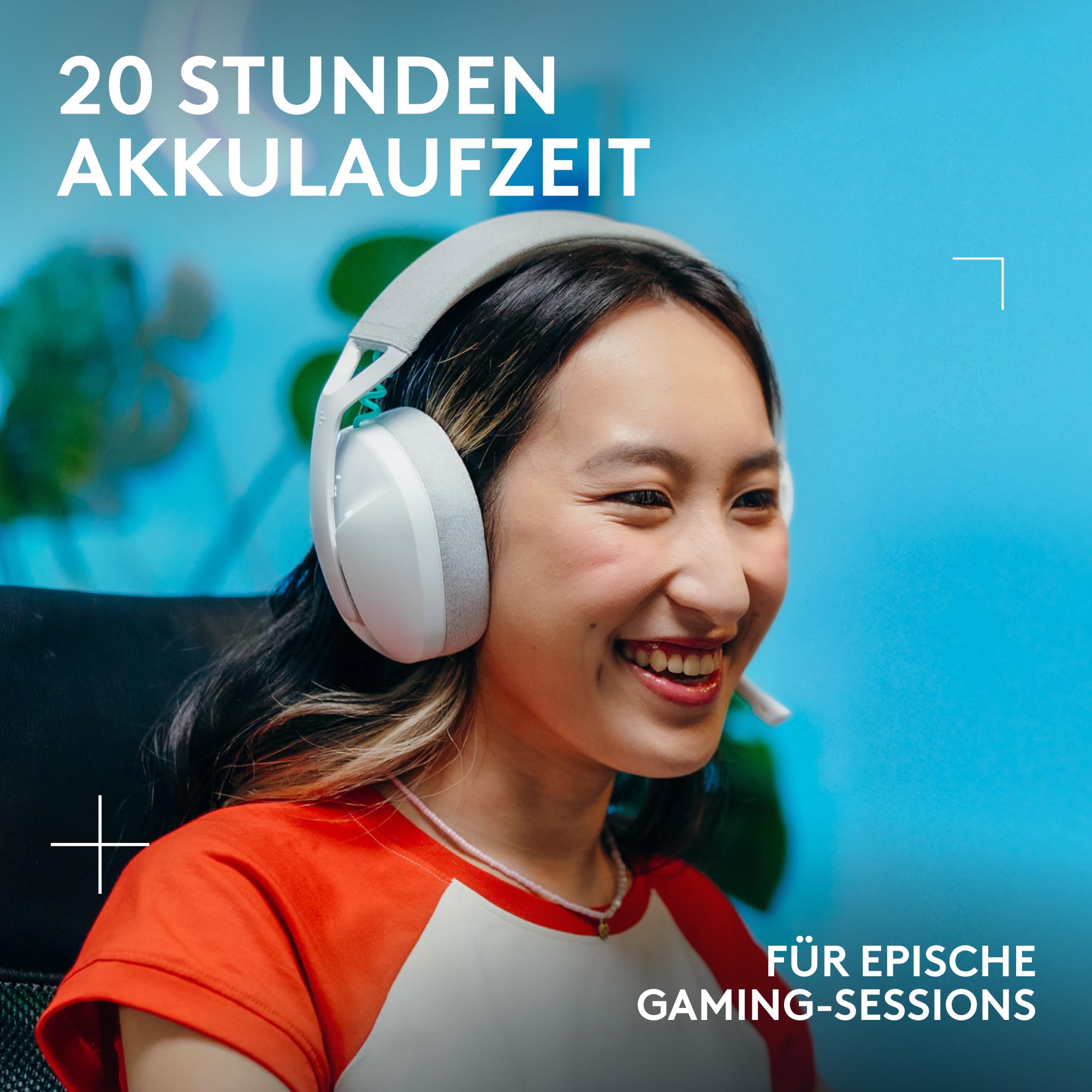 Logitech G G321 Lightspeed kabelloses Bluetooth-Gaming-Headset, dynamischer Komfort und Passform, 16-kHz-Schwingmikrofon, über 20 Std. Akkulaufzeit, PC, PS4, PS5, Nintendo Switch, Mobilgerät – Weiß 7