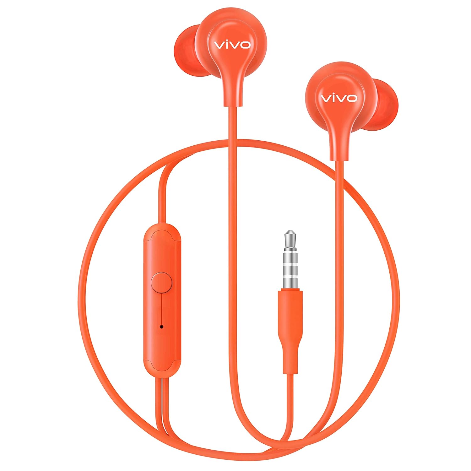 vivo Color Wired Earphones with Mic and 3.5mm Jack (Red) Amazon.in