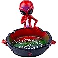 Yblenic Ash Tray Cool Ashtrays for Cigarettes, Alien Fantasy Ashtray Decor for Home Office, Ornament Gift (Red, ALIEN)