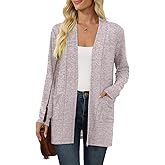 Kinnette Women's Long Sleeve Cardigan Lightweight Casual Open Front Cardigans with Pockets