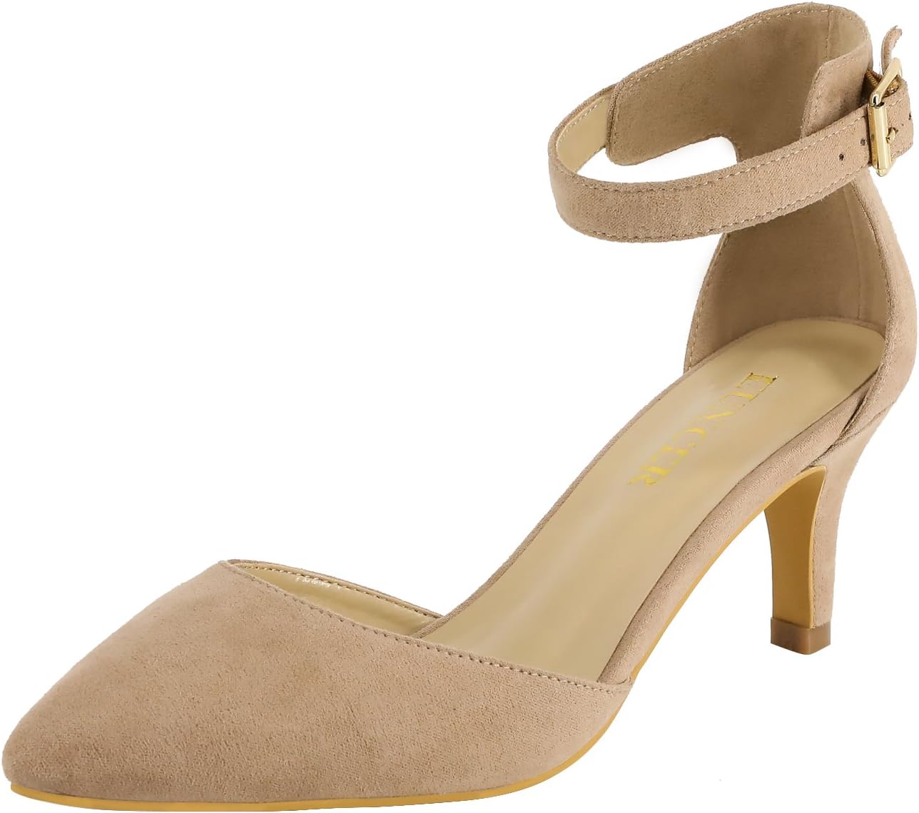 Eunicer Women's Ankle Strap Low Heel Stiletto Dress Pump Shoes