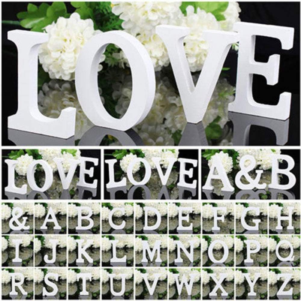 MonLiya Wooden Letters English Alphabet Decorative Set,Freestanding A-Z and & Sign 27PCS Kit Symbol Wedding Birthday Party Supply Home Decorations Personalised Name Design Art Craft Kid Bedroo