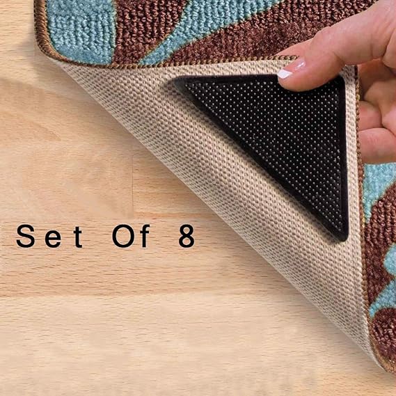 8 X Rug Carpet Mat Grippers Ruggies Non Slip Grip Corner Pad Anti Skid