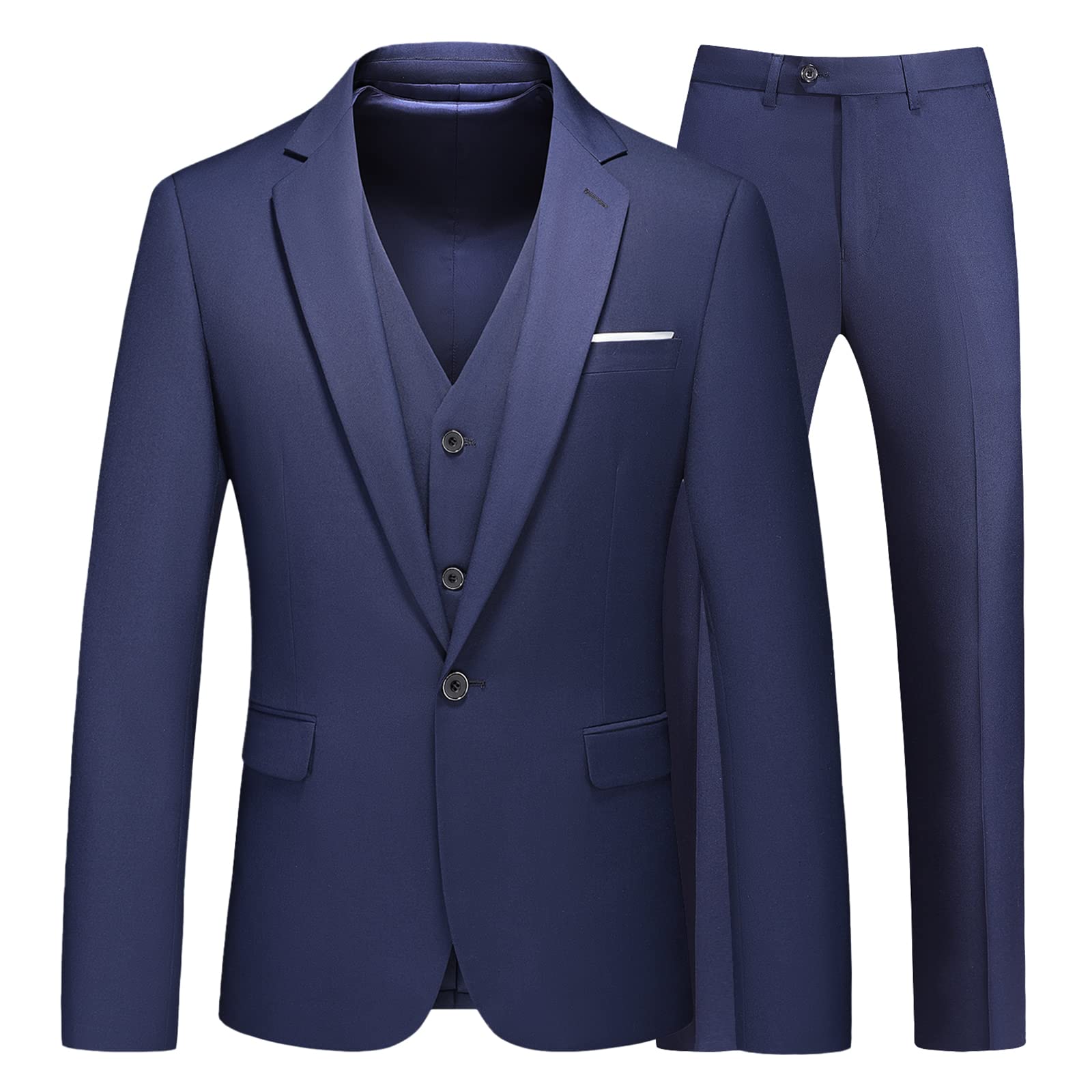 Men's Full Size Slim Fit One Button Top and Pants Two-Piece Blazer Set Plus Size