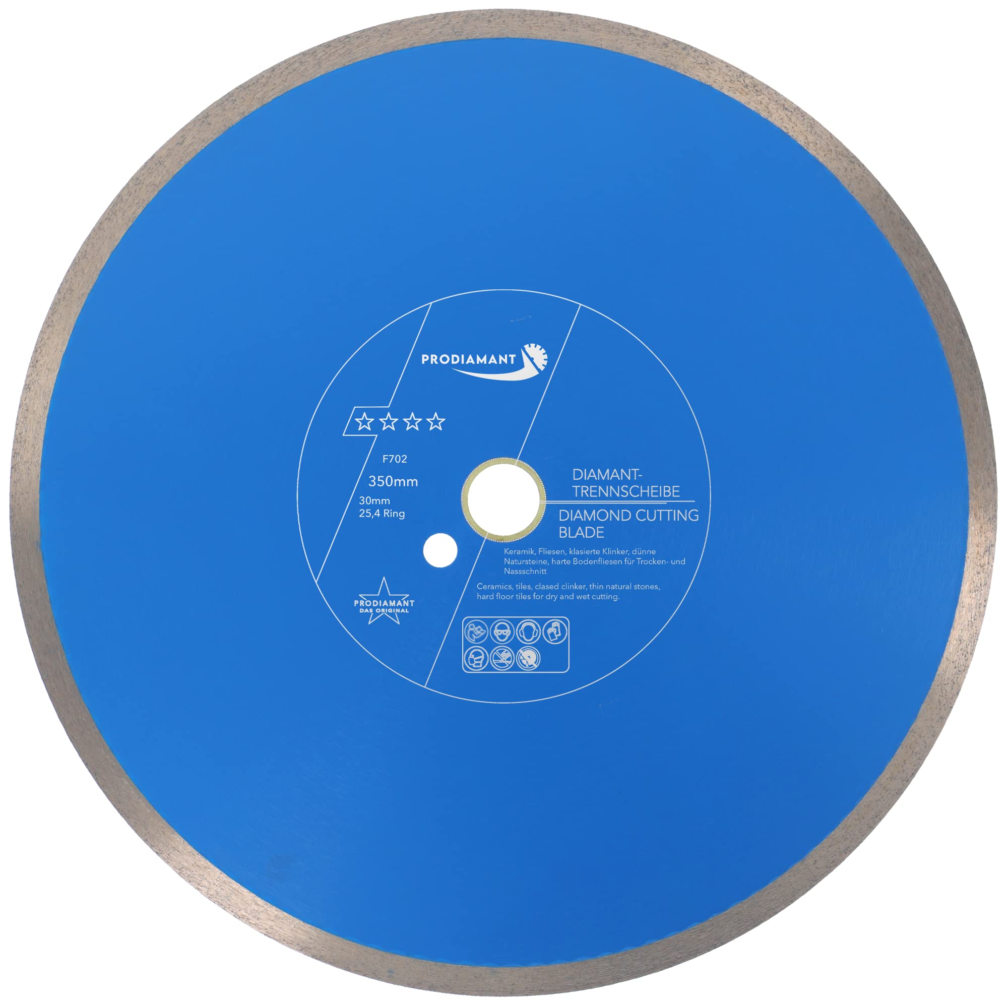 PRODIAMANT Professional Diamond Cutting Disc PRORIM F702 14 inch (350mm) x 30 mm with Ring 25.4 mm No Breaking on Tiles Porcelain Stoneware