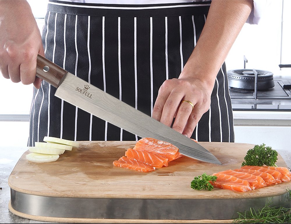 Japanese Yanagiba Sashimi Sushi Knife, Soufull 325mm Stainless Steel