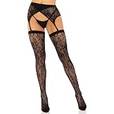 2 Pc Fishnet Halter Suspender Bodystocking and Layered Opaque Cut-out Teddy