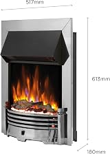Dimplex Helmsdale Optiflame Inset Electric Fire Chrome LED Flame 2kW view 5
