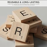 ASPIRE UK 200 Wooden Alphabet Letter Tiles Scrabble Style Spelling Phonics view 4