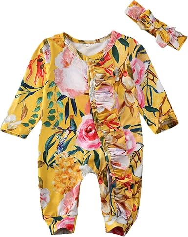 floral sleepers baby girl