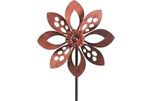 LERFUGI Outdoor Garden Wind Spinner Metal Yard Decorative Petal Kinetic Sculpture Classic Vintage 48x10 Inch