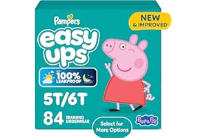 Pampers Easy Ups Girls & Boys Potty Training Pants, Size 7 (5T6T), Peppa Absorbent Training Underwear, Up to 100% Leakproof D