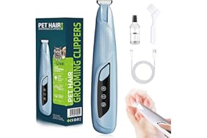 GENERIC Dog Paw Trimmer with LED Light,Dog Grooming Kit & Pet Micro Precision Trimmer,Safety Electric Clipper,18 mm Widen Blade,35dB Low Noise,Cordless Hair Trimmer for Paws, Ears, Face, Rump,Blue
