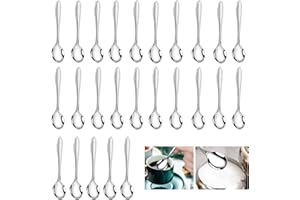 Emperoch 25 Pcs Stainless Steel Teaspoons, 9.5cm/3.7 Inch Tiny Seasoning Spoons, Small Spoons for Dessert Tea Appetizer Coffe