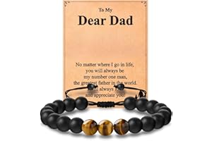 GYBVER Mens Bracelet as Father's day Gifts for Dad husband daddy, First Father's day Gifts from Daughter Son Wife, to my Dad Bracelets for men, Birthday Gifts for Husband New Dad Lover with Gifts Card