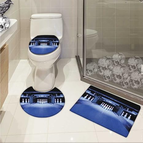 Amazon Com Juego De Alfombras De Bano Diseno De Lazo Para Fiesta Con Corona En Bolas Artisticas Diseno De Campeon Rey Victoria Antideslizantes Suaves Y Absorbentes Color Azul Cielo Y Dorado Negro Home