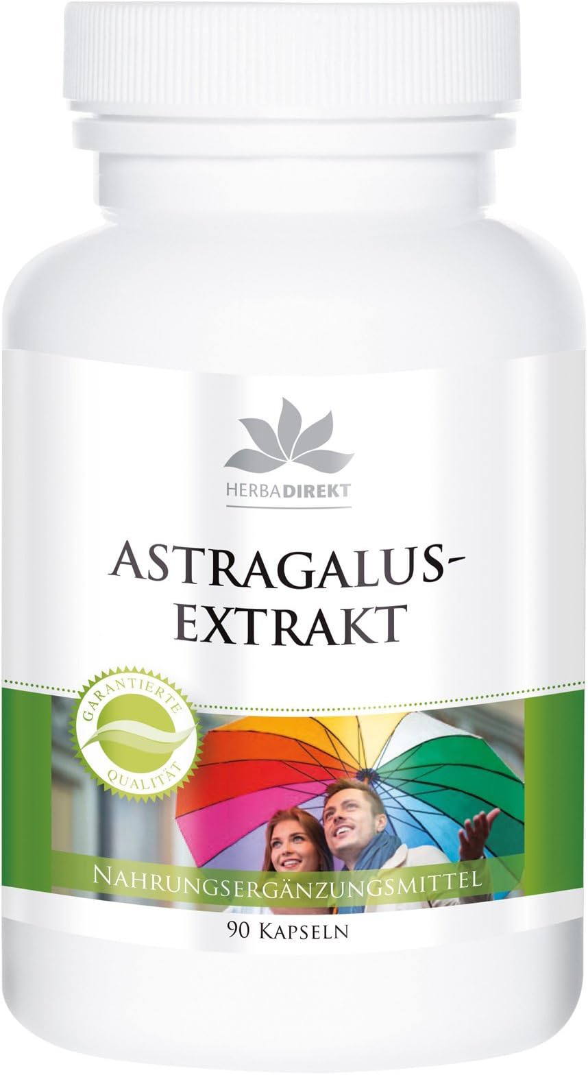 herba direkt Astragalus Extract 400mg from 1600mg Astragalus, Vegan, 90 Capsules, Without Magnesium Stearate