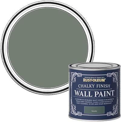 Rust-Oleum Chalky Wall Paint Serenity 125ml Matt Finish Easy Application Durable