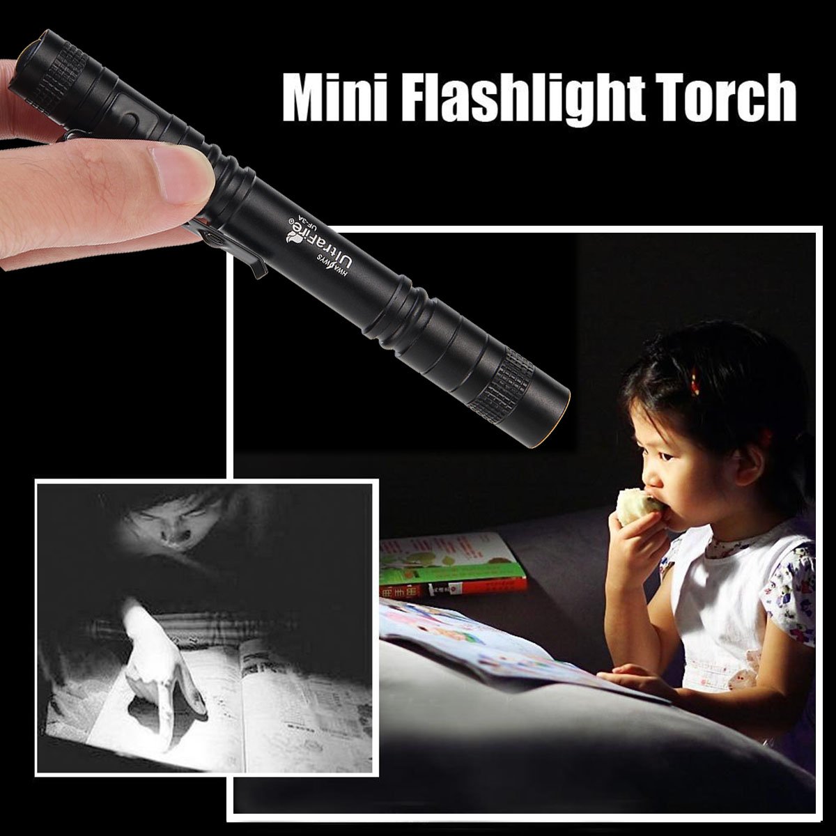 5 pack UltraFire Pocket Flash Light Single Mode AAA Flashlight Led Pen
