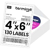 Termiroll 4x6 Thermal Labels, 130 Fanfold Shipping Stickers, Perforated | Direct Thermal, 130 Labels per Pack, BPA-Free, Strong Adhesive, Water and Oil Resistant, Fits Rollo, MUNBYN, iDPRT, Zebra