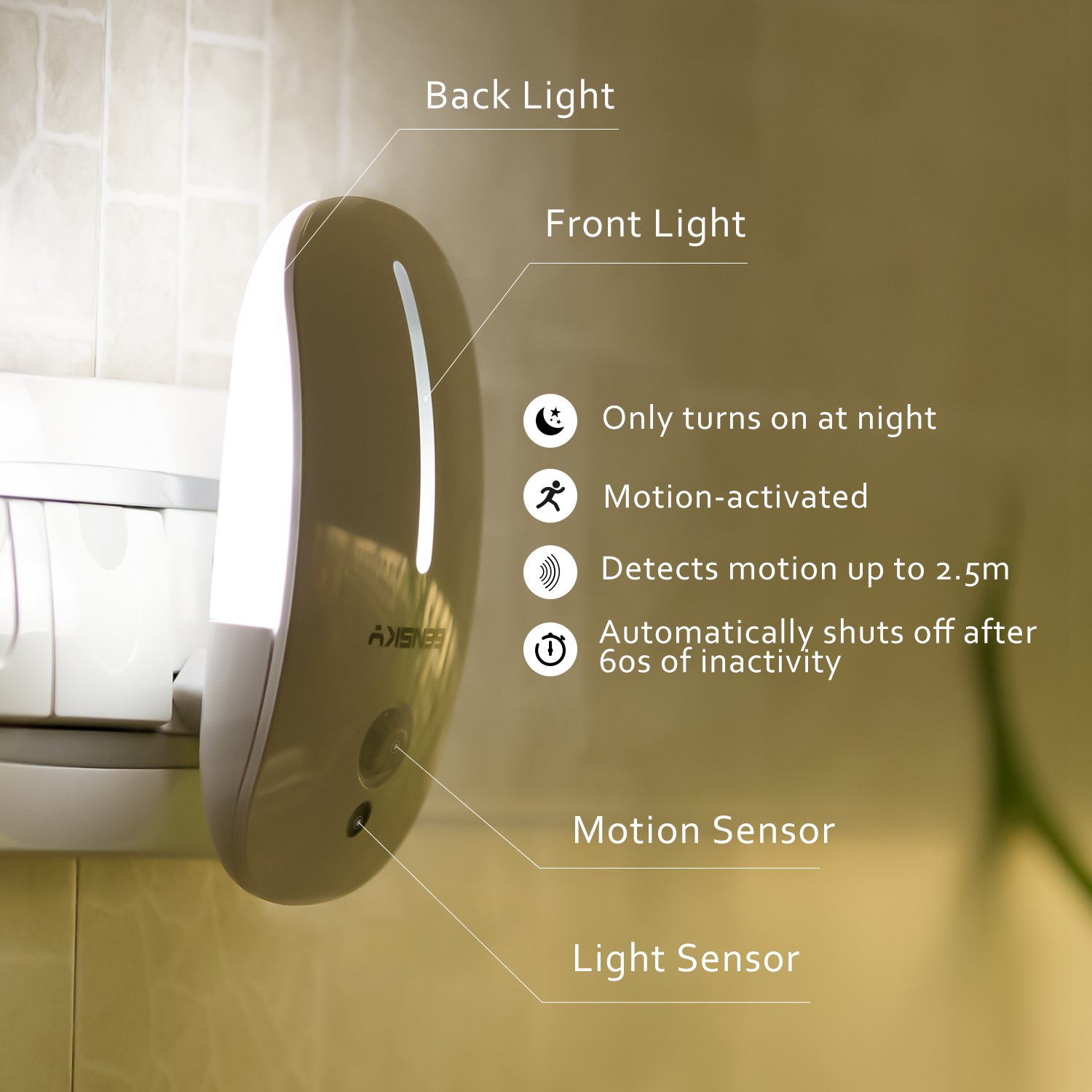 Sensky Plug in Motion Night Light Skl001 Motion Activated LED Lights