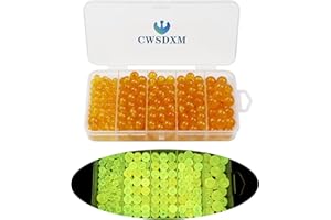 CWSDXM Fishing Beads Assortment, Glowing Fishing Lure Beads 6mm 8mm 10mm Behind Brass Sinker/Weight Mixsize Fishing Beads Rou
