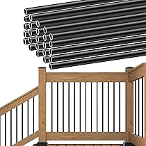Muzata 100Pack 26" Aluminum Deck Balusters Round Black Deck - Import It All