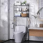 samstar 3 Tier Over The Toilet Storage Rack, Bathroom Organizer Shelves Cabinet Above Toilet, Freestanding Shelf Space Saver, Black