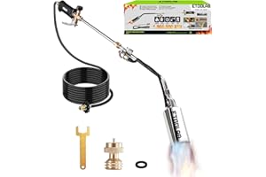 Propane Torch Weed Burner Kit, ETOOLAB Weed Torch Output 1,800,000 BTU with Self Igniter Blow Torch with 9.8FT Hose for Flame Torch Weeds, Roof Asphalt, Ice Snow, Road Marking, Garden Torch