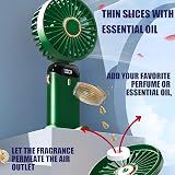 Jsdoin Hand Held Fan USB Rechargeable 5 Speeds with LED Display Green view 5